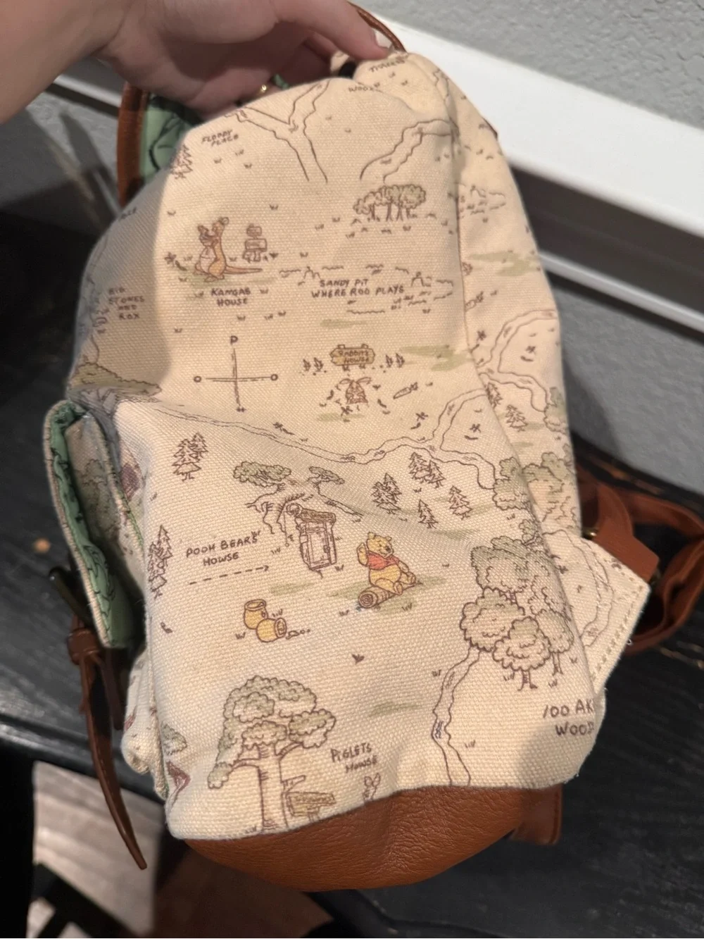 Loungefly Winnie the Pooh Hundred Acre Wood Maps Buckle Strapped Backpack